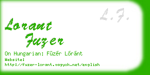 lorant fuzer business card